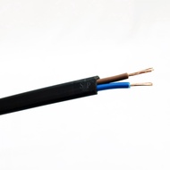 IZ Pure Copper 2.5mm x 2 Core Pin PVC Insulated PVC Sheathed Twin Flat Cable Temporary Cable Black [