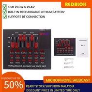 Redblok SCP-18 V8 Plus Bluetooth Audio Headset Microphone Webcast Live Sound Card power battery BK 1