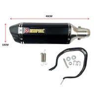 51mm Moto Silencer Motorcycle Akrapovic Exhaust Muffler Pipe Laser Marking With DB Killer 470mm Long