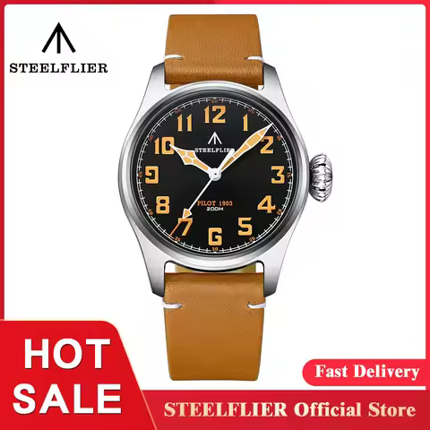 STEELFLIER Official SF740V New Quartz Pilot Series Swiss C3 Luminous 200M Waterproof VH31 Movement M