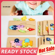 /LO/ Toddlers Puzzle Toy Rounded Edge Wooden Puzzle Wooden Animal Number Puzzle for Kids Colorful 3d Jigsaw Toy for Early Education