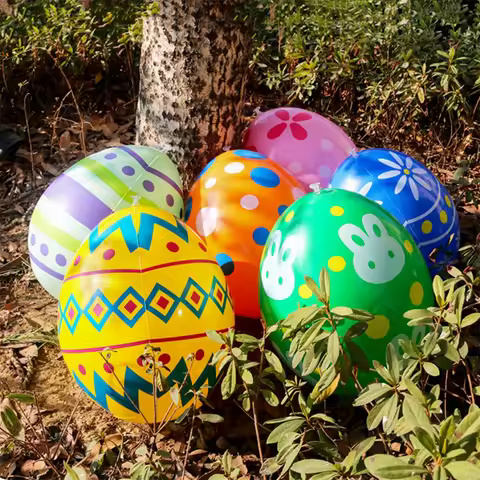 Egg Easter Plastic Party Balloon Outdoor 35x27cm Giant Inflatable Ball Reusable Garden Ornament For 