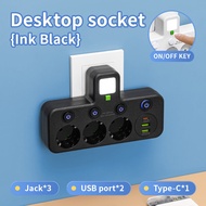 2/3/4 Sockets Electrical Socket EU Plug Outlet No Extension Cord With or without it USB Type-C Ports