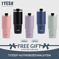 TYESO TS-8726C/TS-8727C 600ml/900ml Vacuum Insulated Tumbler Keep Cold and Hot with Silicon Straw Water Bottle Botol Air