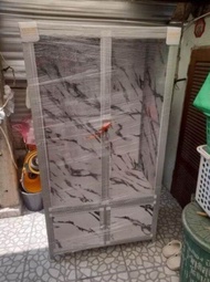 ตู้เสื้อผ้าโครงเหล็ก หุ้มอลูมิเนียม 90 CM / สินค้าประกอบเสร็จพร้อมใช้งาน