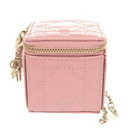 成色極佳 Christian Dior Lady Dior 鏈條立方體迷你手拿包 漆皮粉紅色手拿包 0220 [二手] Christian Dior 克里斯汀·迪奧