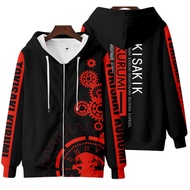 COD ใหม่ เสื้อกันหนาว เสื้อแจ็กเก็ตแขนยาว มีฮู้ด พิมพ์ลายอนิเมะ DATE A LIVE Tokisaki Kurumi 3D มีซิป