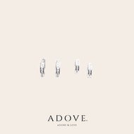 Madison Huggies Earrings with 925 Silver Plated Rhodium (White Gold)