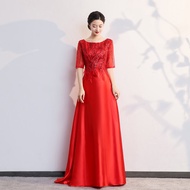 Váy Dạ Hội Nữ Mới 2024 Váy Biểu Diễn Ca Lớn Màu Đỏ Váy Dài Cho Thí Sinh Nghệ Thuật Người Lớn Váy Dạ 