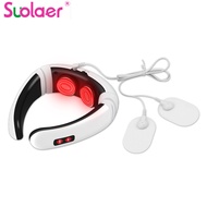 Suolaer Electric Neck Massager &amp; Pulse Back Far Infrared Heating Pain Relief Tool Health Care Machine