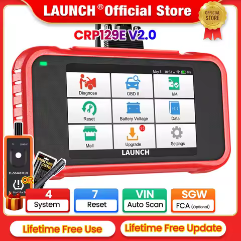 LAUNCH X431 CRP129E V2.0 OBD2 Scanner Automotive 4 System Diagnostic Tools OBD Code Reader DPF OIL R