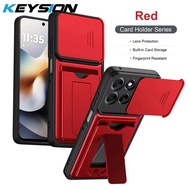 KEYSION Card Holder Bag Phone Case for Motorola MOTO G86 G67 G57 Power G56 5G Slide Camera Protectio