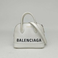BALENCIAGA 白色牛皮logo手提貝殼包mini肩背包
