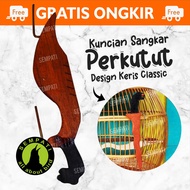 Cage Lock Lock Lock Bird Cage Lock Cage Terkuku Puter Door Lock Cage Knife Shape Keris Safety Cage