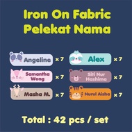 Sticker / Label / Nama Baju Iron On / Pelekat Baju Iron On