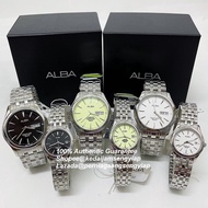 100% Original ALBA Couple Set Minimalist Men Women Fashion Quartz Analog Stainless Steel Watch AXND 