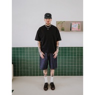 Popgun Studio Plain Black Boxy Fit 16S Heavyweight T-Shirt (235 GSM) T Shirt Lelaki T Shirt Oversize