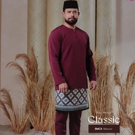 BAJU MELAYU CLASSIC ( MAROON ) ELRAH EXCLUSIVE