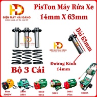 Set of 3 Pistons 14 X 63mm with spring. Installed for family car washer.Boss 2500W,3000W. Dekton.300