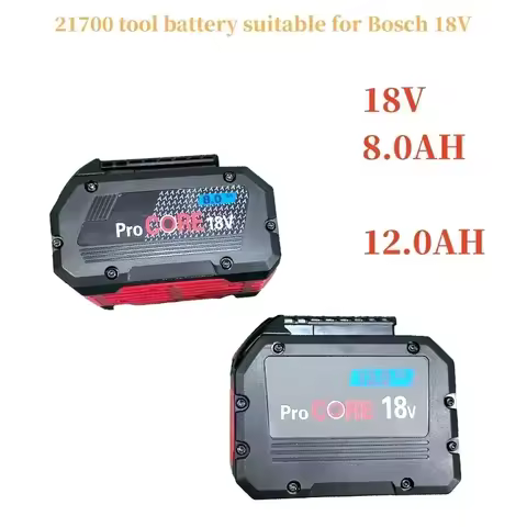 ProCORE 18V 4AH 8Ah 12Ah replacement battery, for Bosch 18V cordless tools BAT609 BAT618 GBA18V 2170