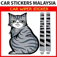 Cat Wiper Sticker - Grey Cat Grumpy