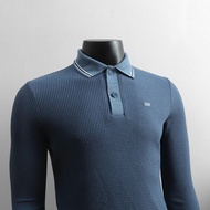 Men's Long Sleeve Polo Shirt PLL0, LCS Form Slim-Fit, thick, honeycomb wool fabric, VNXK product - T