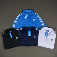 Jaket Pria Wanita Tracktop Adidas Firebird Putih Strep Hitam