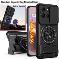 Slide Lens Funda for Motorola Moto G56 5G Case Magnetic Rotate Ring Cover for Motorola G56 Case Fold