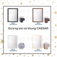 Wall-mounted mirror with CAESAR patterned wood grain frame 60x80cm and 50x70cm