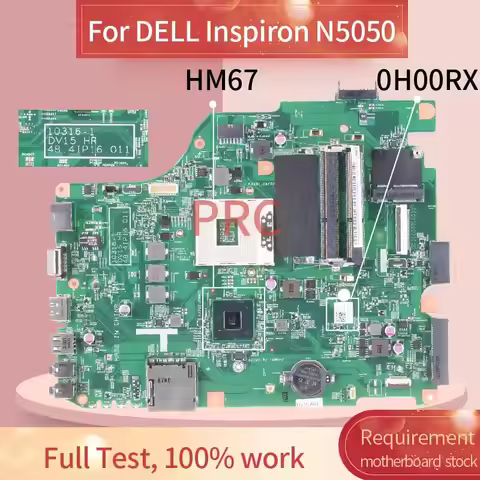 10316-1 For Dell Inspiron N5050 V1550 Laptop Motherboard 0H00RX 0FP8FN HM67 DDR3 Notebook Mainboard 