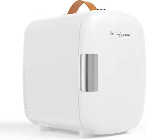 Portable 4L Mini Fridge for Bedroom, Office & Car, Ultra-Quiet Energy-Saving Cooler for Drinks, Food