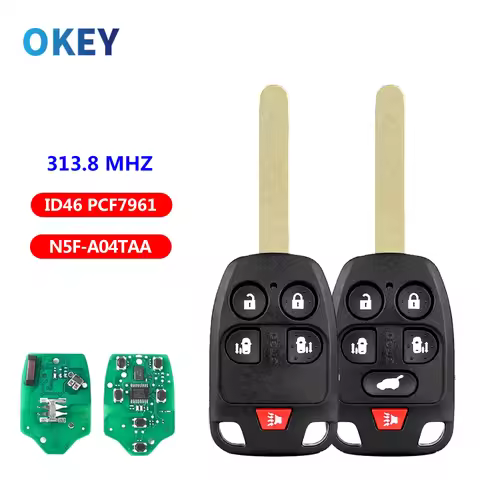 Okey Remote Car Key ID46 PCF7961 Chip For Honda Odyssey 2011 2012 2013 2014 N5F-A04TAA 313.8Mhz 5/6 