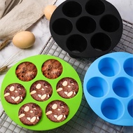 【100%-original】 7 Holes Cake Cups Mold Air Fryer Accessories Silicone Microwave Oven Baking Pan Pastry Bakeware Mat Baking Tray Cake Pan