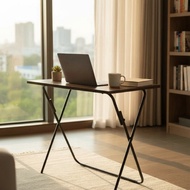 Foldable Study Table 70x70cm | Steel Legs & Chipboard Top | Portable Laptop Desk