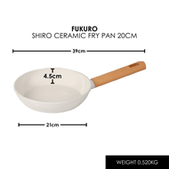 Fukuro Shiro Ceramic Non-Stick Fry Pan (20cm/24cm/26cm) / Kuali Fry Pan