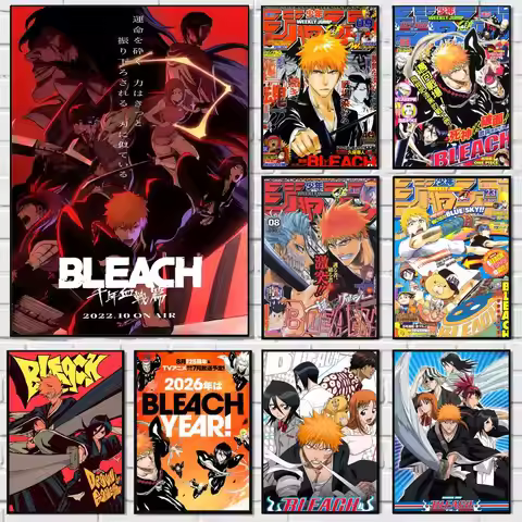 Anime BLEACH Poster Self-adhesive Art Waterproof Paper Sticker Coffee House Bar Room Wall Decor
