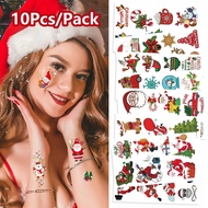 Christmas Single Tattoo Stickers Kids' Cartoon Santa Design Ideal for Gift Deco DIY Party Decor