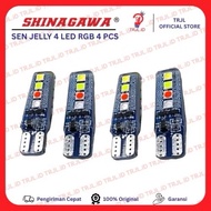 MATA Turn Signal Light T10 LEDSenja 8 Eyes 4 Colors RGB - Running Flashing Mode, Waterproof, 2 Modes
