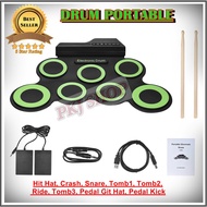 Portable Roll Up Drum Pad Set Kit 9pad Electric Drum