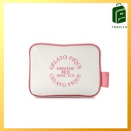 Gelato Pique Travel Logo Square Pouch for Women - Stylish and Functional Accessory (Navy & White)