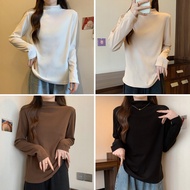 Clothes Fashion Tops Bottoming Shirts Heating Knitwear Medium Large Size L-4XL Half Turtleneck Germa