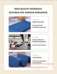 LZD 4-Fold 8cm Thickness Foldable Mattress Topper Single Mattress Sponge Folding Bed Sofa Sleeping Mat