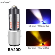 JaneDream Motorcycle Headlight LED H4 H6 BA20D P15D H4 Four Colors Headlight Projector Lens Bulb Mot