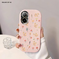 Softcase For Realme C67 C65 C63 C61 Florals Back Cover Case Soft Original Liquid Silicone Casing
