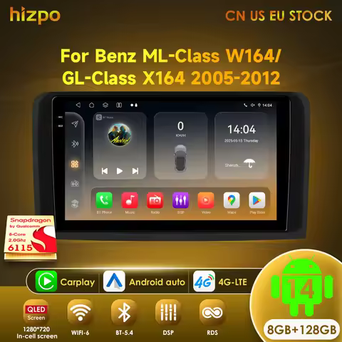 Hizpo Android 14 For Mercedes ML W164 X164 ML350 ML300 GL500 ML320 ML280 GL350 Multimedia Player GPS