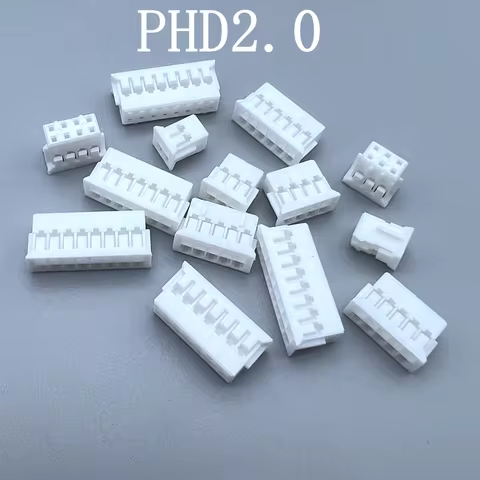 50Pcs/lot PHD 2.0mm double plug connector 2.0mm terminal Plastic shell 2x3P 4P 5P 6P 7P 8P 10P 12P-1