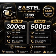 Simkad Prepaid Eastel Umobile Unlimited Call Data Besar 500GB 999GB Full Hotspot