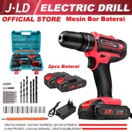 Bor baterai cas komplit JLD 36Vf Mesin bor baterai cordless JLD j36v ACC original besi - Cordless Drill bor with 2 baterai/kasus/charger - fullset bor listrik bor baterai- impact bor baterai