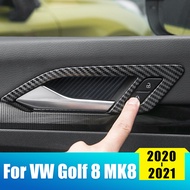 Stainless Steel Car Inner Door Handle Frame Door Bowl Cover Trim Sticker For Volkswagen VW Golf 8 MK8 2020 2021 2022 Accessories