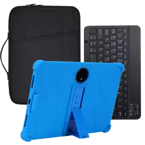 3-IN-1 For TCL NXTPAPER 14 9491G 14.3" Silicone Pencil Holder Cover Case + English Bluetooth Keyboar